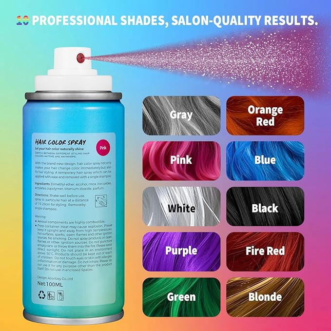 Halloween Hair Spray,Temporary Hair Color Spray for Women Kids Men,Washable Hairspray,Colored Hair Spray,Color Hairspray for Halloween,Party,Cosplay,Christmas Day (06#Pink)