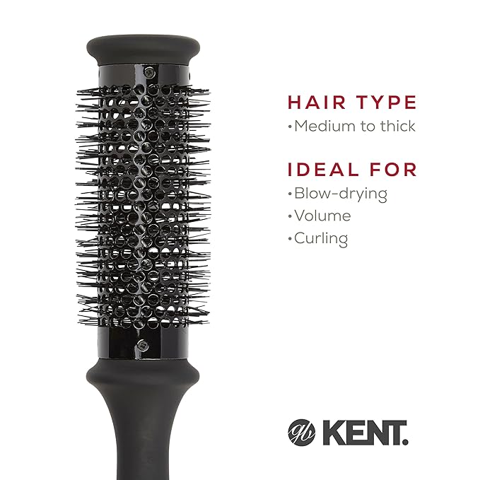 Kent AH15G AirHedz Ceramic Round Brush for Blow Drying, Blow Dryer Hair Brush for Long Bobs and Short to Mid-Length Hair, Features Ceramic Barrel for Accurate Results and Faster Drying Time.