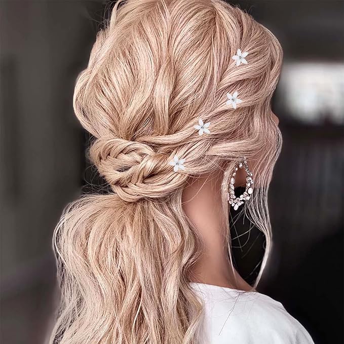 (24 Pcs) Flower Twisters Spiral Set Hair Pin Silver Coil for Wedding, Bridal, Prom, Party and Special Occasion with Clear Container（Flower)