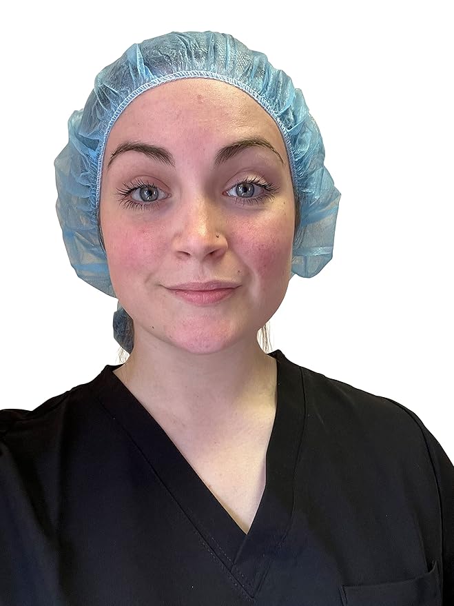 Endure Disposable Bouffant cap- Blue, Hair Head Cover Net, Handmade, Nonwoven PP, Case of 400 (21")