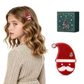 Premium Christmas Hair Clips for Women, Small Cute Acetate Hair Duckbill Clips for Girls, Kids Hair Accessories for Girls with Gift Box-SANTA SMILES