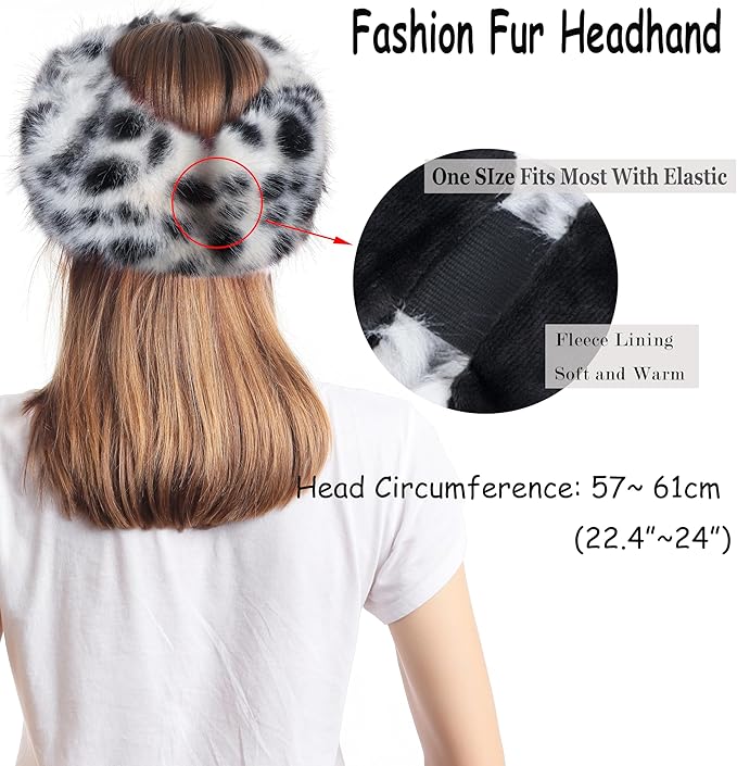 sy soul young Faux Fur Headband with Elastic for Women's Winter Earwarmer Earmuff