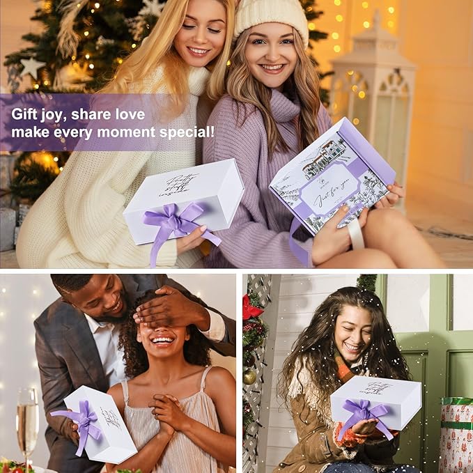 Spa Gifts for Women Christmas Mothers Day Gifts Bath Gift Baskets Relaxing Spa Self Care for Mom Her Sister Wife Auntie Home Bath Care Package Thank You Birthday (Purple -Spa for Women)