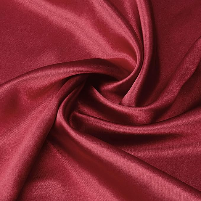 Lirex Satin Pillowcase for Hair and Skin, Super Soft and Cooling Similar to Silk, 2 Pack Queen Size 20"X 30" Pillow Cases with Envelope Closure, Gifts for Women Men, Wine Red