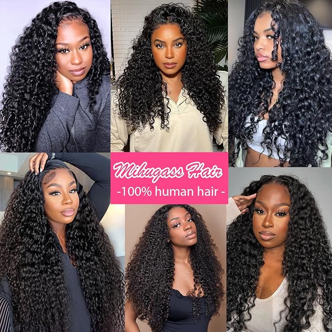 Burmese Curly Clip in Hair Extensions #1B Natural Black Color Curly Clip ins For Women Brazilian Virgin Clip on Hair(20inch,#1B)
