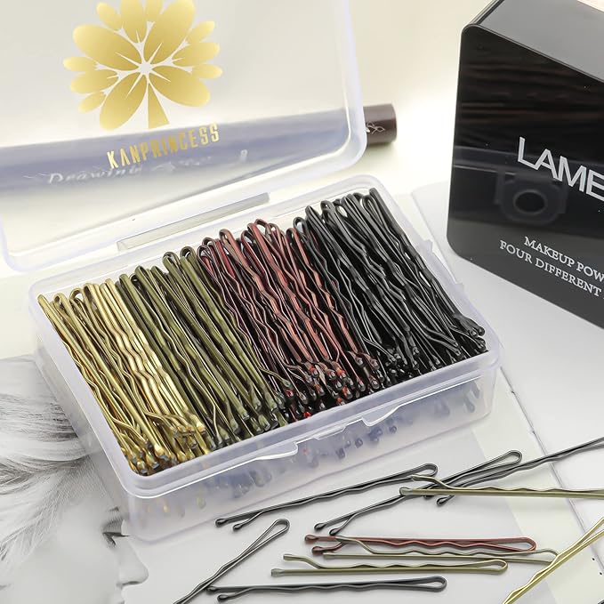 200PCS 2.4Inch Bobby Pins Multi color,Pain-Free Bobby Pins for All Hair Types,Hair Pins for Women Girls,Hairpins for Buns with Box(Multicolor)