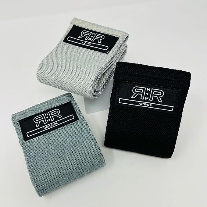 BADONKA Band Protective Sleeves for Booty Bands - Includes 3 Optional Fabric or Latex Resistance Loops - 3 Resistance Levels - Glute & Leg Workout Bands for Women & Men