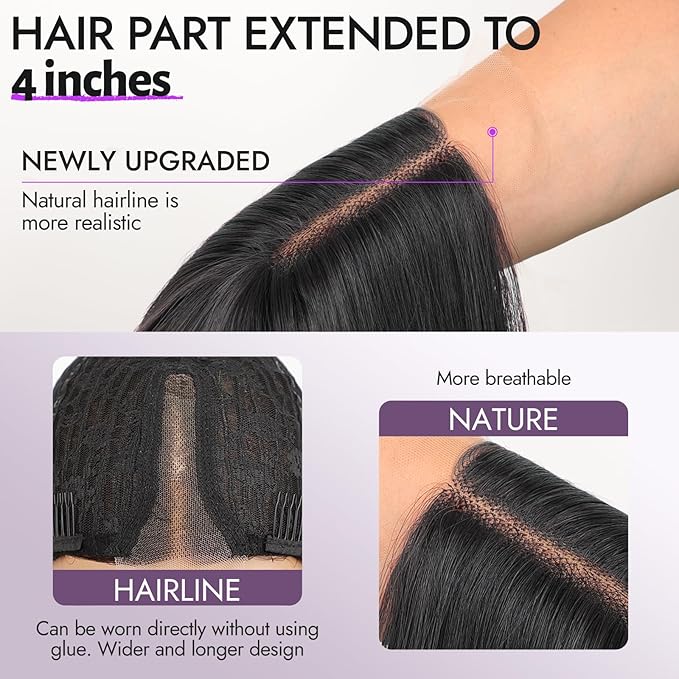 Dark Brown Mixed Blonde Wig for Women Long Wavy 4x1 Lace Natural Hairline Glueless for Beginners Middle Part Synthetic for Daily Party Use 26Inch