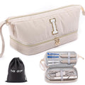 Initial Personalized Hair Dryer Case,Double-Layer Hair Tools Travel Carrying Case for Shark FlexStyle/SmoothStyle with Hair Dryer Bag - Hair Air Wrap Dryer Case Flat Curling Iron Travel Organizer