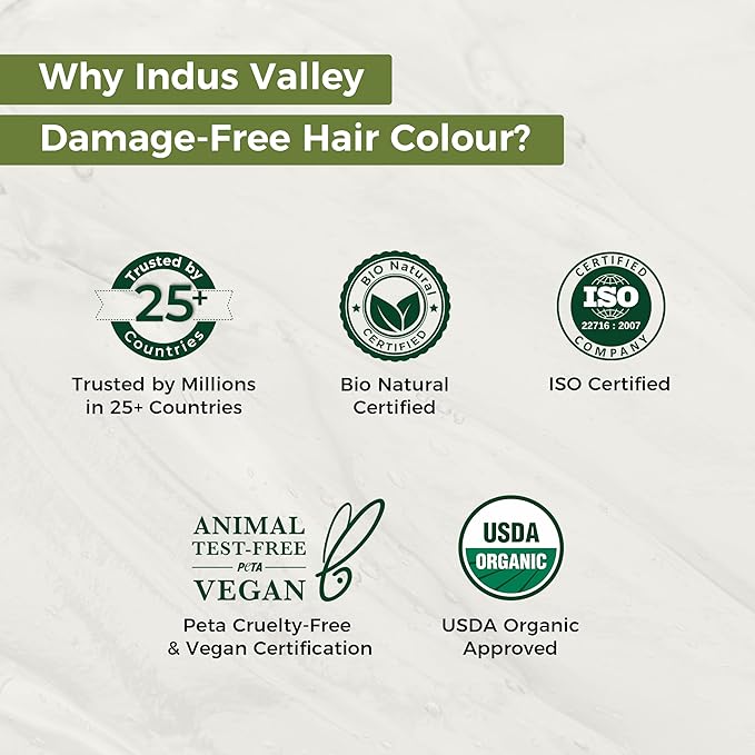Indus Valley Natural Organic Damage Free Gel Hair Color | Ammonia Free, Vegan & Cruelty Free | Up to 100% Gray Coverage, Long Lasting Results | Light Brown 5.0 (20gram+200ml)