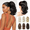 Ponytail Extension - 14" Claw Clip in Ponytail Hair Extensions Natural Soft Synthetic Layered Wavy Pony Tail Hair Pieces for Women (Deep Brown)