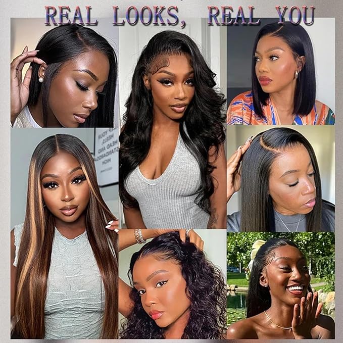 32 Inch Deep Wave Lace Front Wigs Human Hair, 13x6 HD Lace, 200% Density, Curly, Water Wave, Glueless, Black, Female, 1 Count