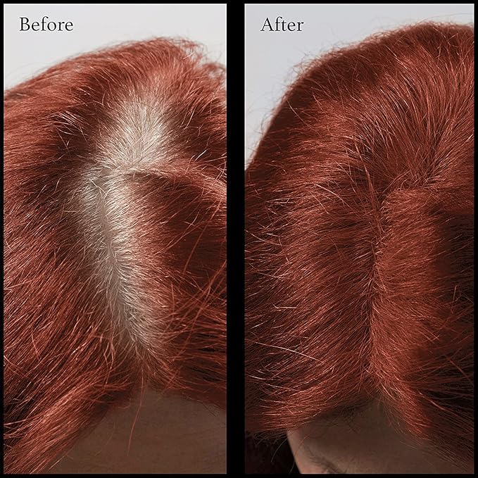 Hair Root Touch Up Powder - Brick Red - 11 True-to-Nature Root Concealer Shades - Longer-Lasting, Zero Fragrance, Talc or Parabens - With Brush