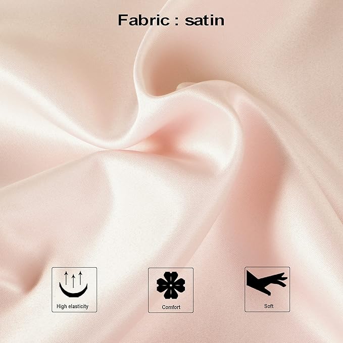 NTBAY Zippered Satin Pillow Cases for Hair and Skin, Luxury Queen Hidden Zipper Pillowcases Set of 2, 20x30 Inches, Pink