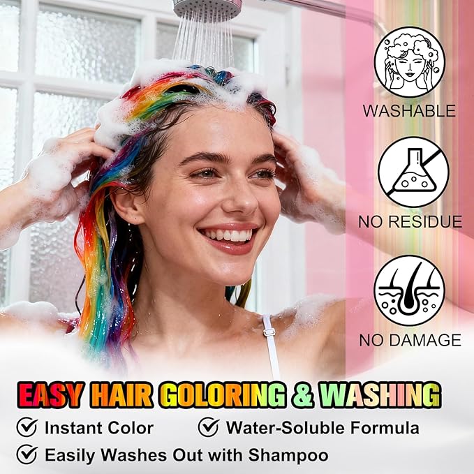 Temporary Hair Color Spray - Instant Washable Hair Dye for Kids & Adults, Non-Toxic & Non-Sticky Formula for Halloween, Cosplay, Parties & Festivals - Lasts All Day, Easy Wash Out - 4.22 fl oz (Pink)
