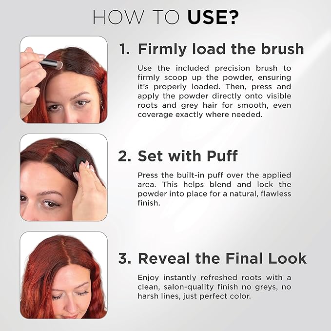 THICK FIBER Root Touch Up Powder with Brush – Covers Grey Roots, Thinning Hair & Bald Spots – Sweat & Water Resistant for Men & Women (Red Brown, 0.35 Ounce (Pack of 1))