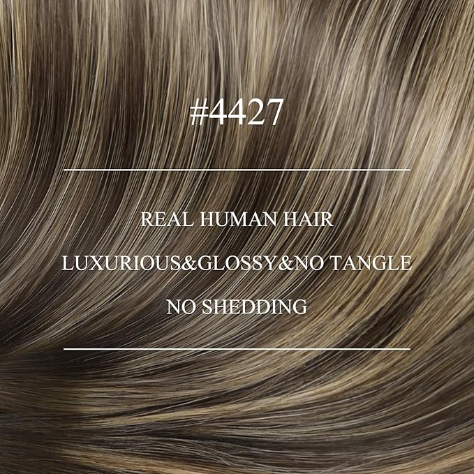 YoungSee Nano Ring Hair Extensions Brown Ombre Nano Extensions Human Hair Balayage Dark Brown with Caramel Blonde Nano-Bead Hair Extension Human Hair 14 Inch Nano-tip Remy Hair Extension 50G/S