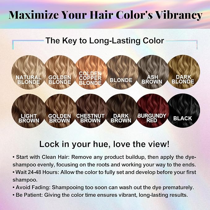 Natural Hair Dye Shampoo 3 IN 1, Hair Color for Gray Hair Coverage, Hair Coloring Shampoo for Women, Color Shampoo Beard Dye for Men, Vegan Ammonia Free Hair Shampoo (GOLDEN BLONDE)