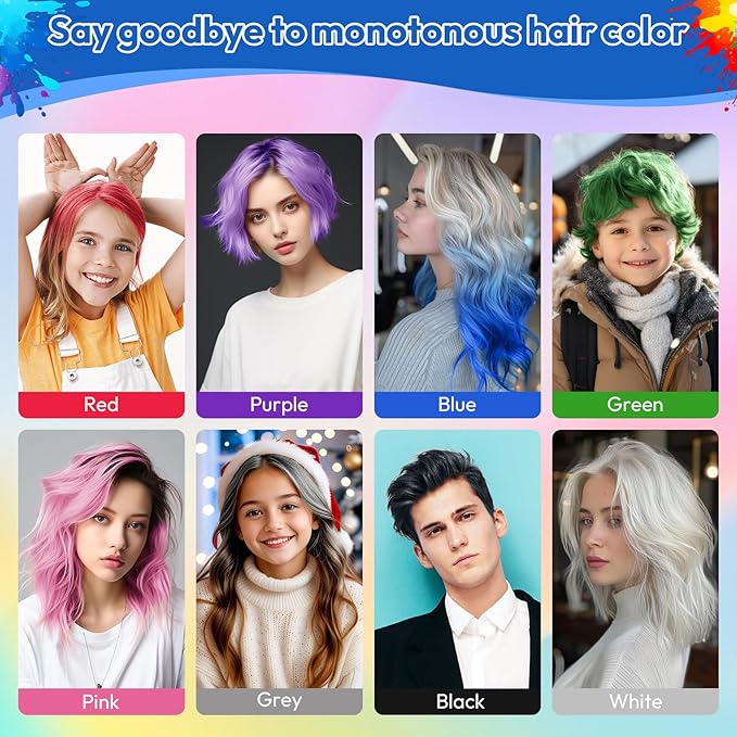 Black Temporary Hair Color Spray - Washable & Non-Sticky Hair Dye for Halloween, Cosplay, Parties-Safe for Kids, Women & Men - Quick-Drying & Easy to Wash Out(120ml)