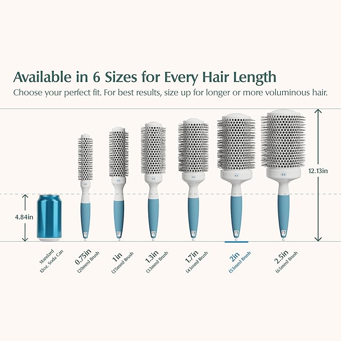 Professional Round Brush for Blow Drying - Large Ceramic Ion Thermal Barrel Brush for Sleek, Precise Heat Styling and Maximum Volume - Lightweight Hair Brush for Smooth, Manageable Hair (2 Inch) (Not Electrical)