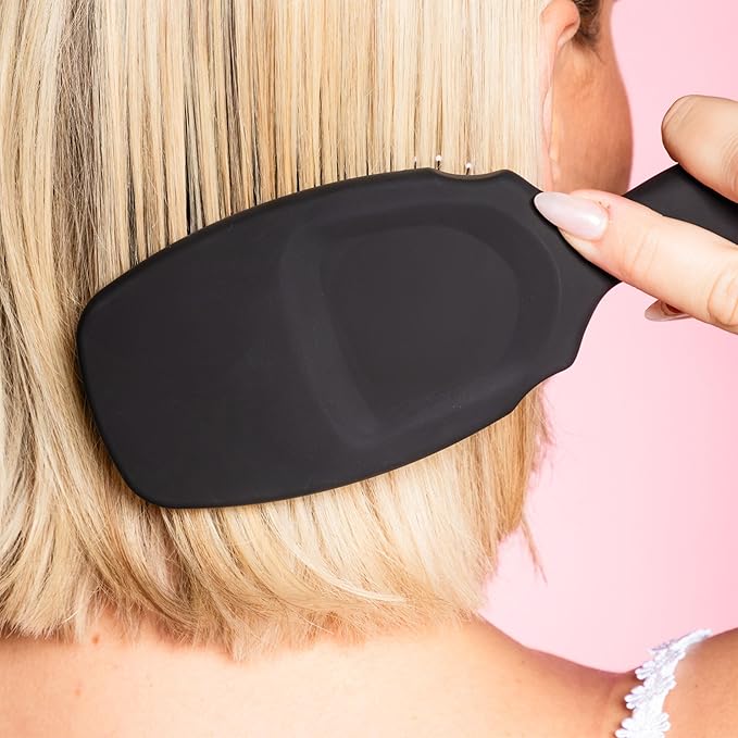 Gimme Beauty Detangling Brush - Curved Paddle Brush for Breakage-Free Detangling - Anti-Static & Frizz - Soft Glide with Ball-Tipped Bristles - Heat-Resistant Styling Tool - Fine Hair