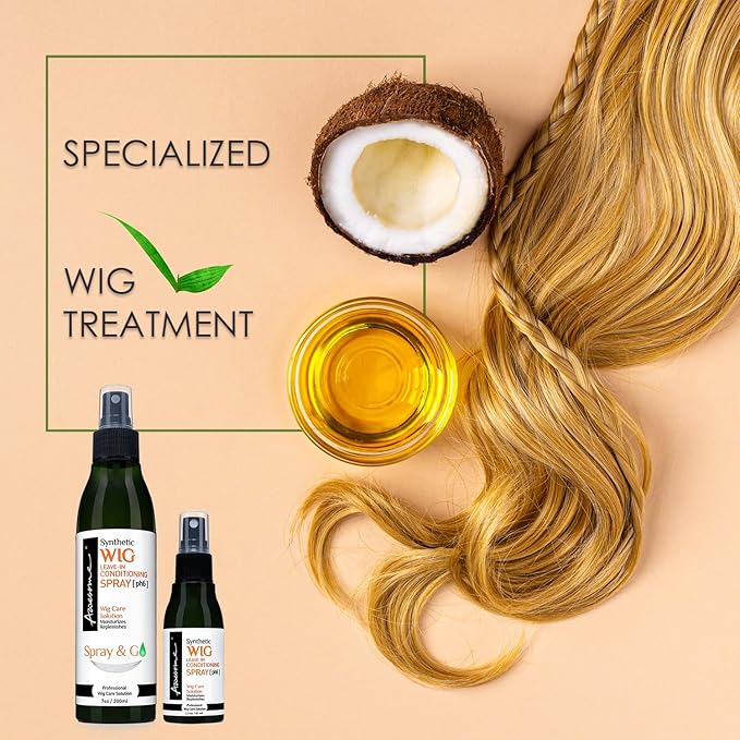 Awesome Synthetic Wig Leave in Conditioner Spray, pH6, Professional Wig Care Solution, Moisturizes & Replenishes, 7 fl oz (1 set of 2)