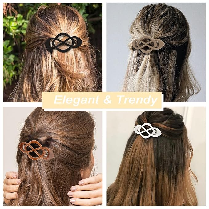 Hair Barrettes for Women 4packs Hair Clips French Barrette Stylish Accessories for Women Girls