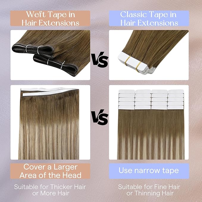 Full Shine Tape in Hair Extensions Human Hair Genius Weft Hair Extensions for Women 22 Inch Color 8 Ash Brown Ombre 60 Blonde And 18 Dark Ash BLonde Tape in Extensions 50G A Piece Full Head