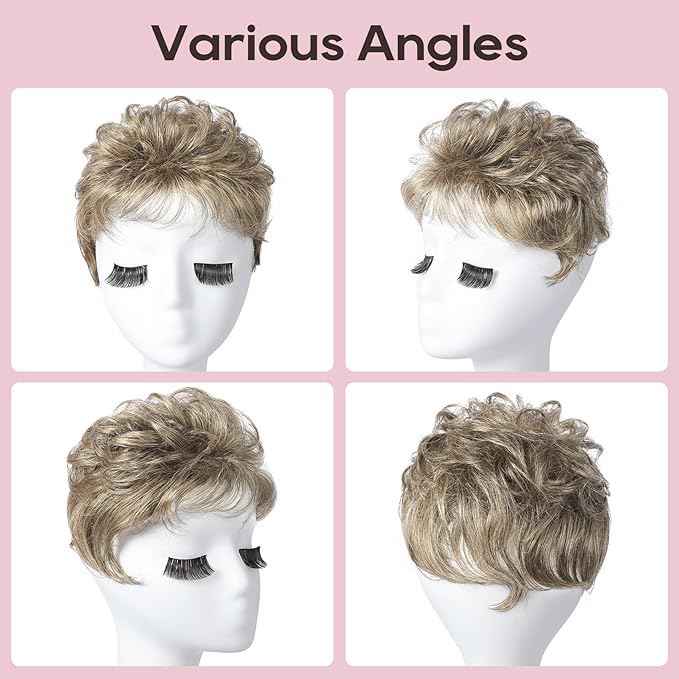 REECHO Hair Topper, Short Wiglet Hair Topper for Women with Thinning Large Coverage Synthetic Top Crown Hairpiece for Women - Honey Pecan