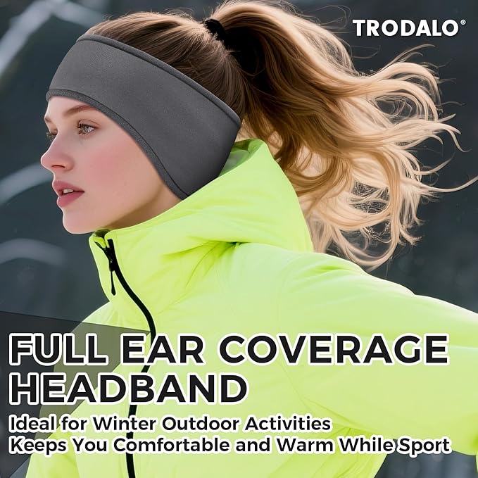 Winter Warmers Headbands for Women Men Soft Cold Weather Ear Headband Fleece Ear Muffs for Running Cycling Ski Hike