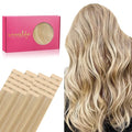 WENNALIFE Tape in Hair Extensions Human Hair, 20pcs 40g 12 inch Light Blonde Highlighted Golden Blonde Remy Hair Extensions Straight Human Hair Tape in Extensions Skin Weft Tape Extensions Human Hair