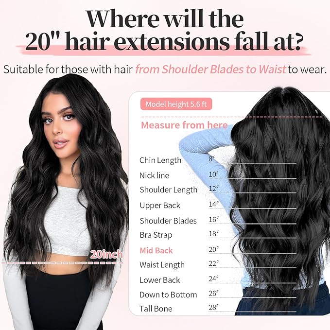 KooKaStyle Clip in Synthetic Highlight Hair Extensions Long Wavy 4PCS Thick Hairpieces Medium Brown Ash Blonde Fiber Double Weft Natural Hair Extensions 20 Inch for Women