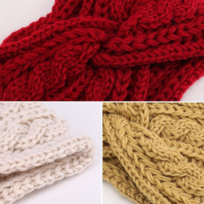 DRESHOW Knit Crochet Headband for Women Ear Warmer Soft Turban Stretch Warmer Headbands Winter Fashion Head Wrap