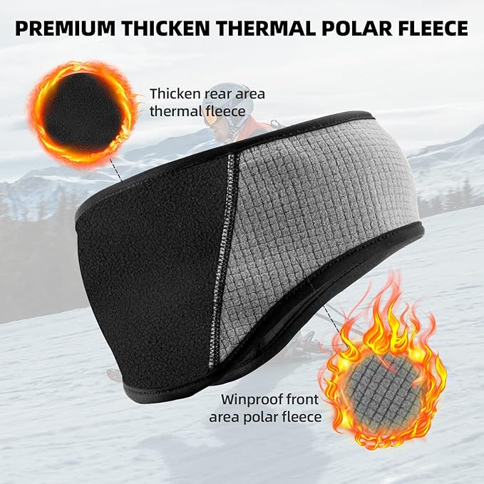 ROCKBROS Fleece Ear Warmers Earmuffs Headband Men Women for Running Skiing Cycling Warm Ear Cover for Winter Cold Weather