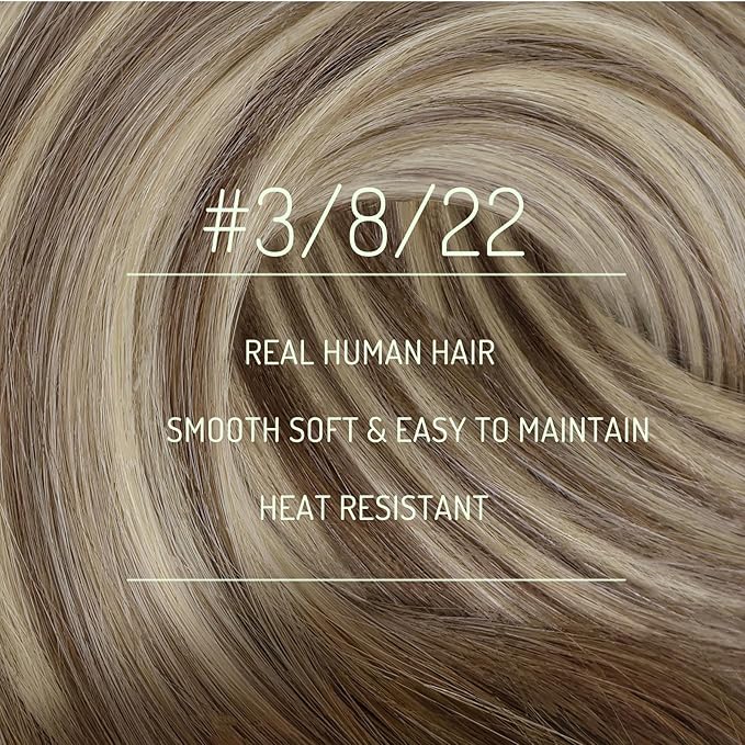 RUNATURE Clip in Hair Extensions Real Human Hair, Balayage Human Hair Clip in Extensions for Women, Thick Natural Remy Hair, Straight 14 Inch 120g 7pcs #3/8/22 Brown Root to Blonde