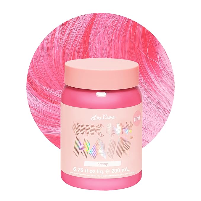 Lime Crime Pastel Colored Unicorn Hair Tint, Bunny (Pastel Baby Pink) - Damage-Free Semi-Permanent Hair Color Conditions & Moisturizes - Temporary Hair Dye Kit Has Sugary Citrus Vanilla Scent - Vegan