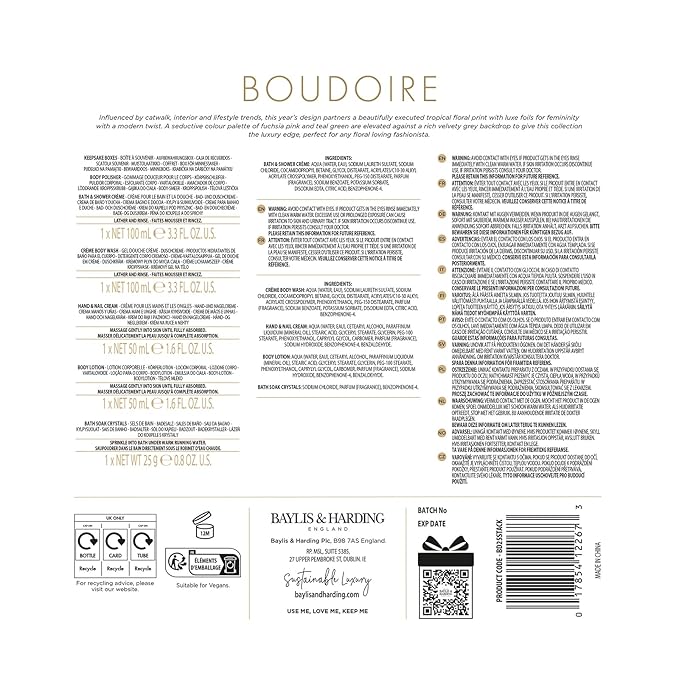Baylis & Harding Boudoire Tropical Paradise Luxury Pamper Present Gift Set - Vegan Friendly