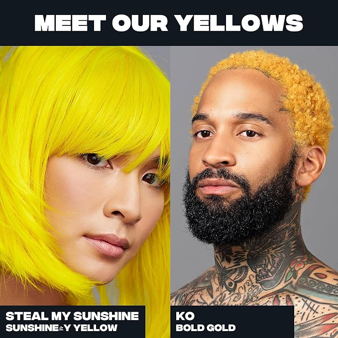 Good Dye Young Semi-Permanent Hair Color, Vegan and Cruelty-Free Yellow Blonde Hair Dye, Last up to 24 Washes, Non-Damaging Conditioning Hair Color (5FL OZ, Steal my Sunshine)