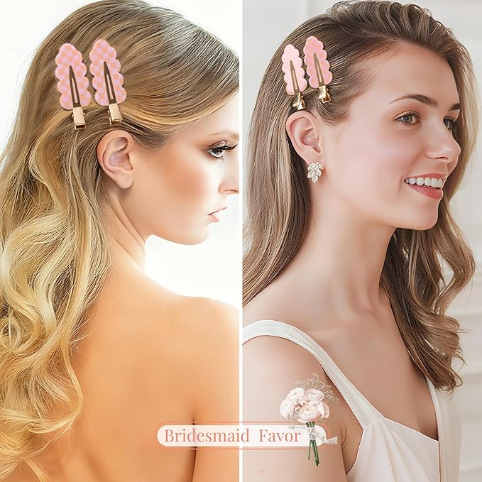 20PCS Bridesmaid Hair Clips No Bend Hair Clips Bridesmaid Hair Accessories Gifts Makeup Creaseless Glitter Hair Clip for Bride Women Girls(20Pcs/10Cards)