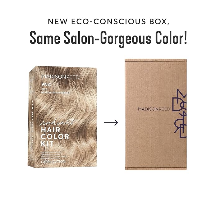 Madison Reed Radiant Hair Color Kit - 9NA Medium Cool Blonde with Ash Undertones (Pisa Blonde), Dimensional Gray Hair Blending Permanent Hair Dye, PPD-Free & Ammonia-Free, 1 Pack