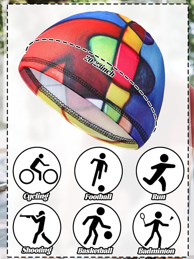 SATINIOR 6 Pcs Cooling Skull Cap Helmet Liner Sweat Wicking Cap Hard Hat Liner Bandana for Men Women Sports Cycling Running