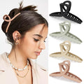 Big Hair Claw Clips Large Butterfly Hair Claws for Women 5.1" Oversize Matte Hair Clips for Long Thick/Thin Hair Accessories for Girl's 4 PCS (Black, khaki, Pink,Green)