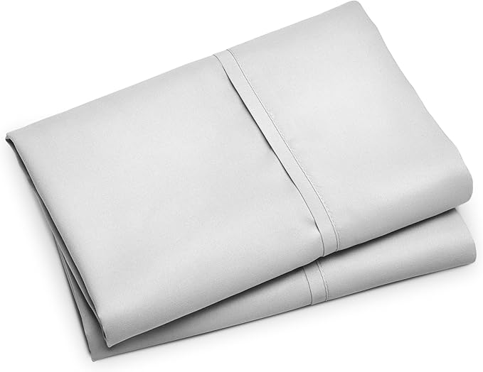 Bare Home Microfiber Pillow Cases - Standard/Queen Size Set of 2 - Cooling Pillowcases - Double Brushed - Light Grey Pillowcases 2 Pack - Easy Care (Standard Pillowcase Set of 2, Cloud Grey)