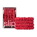 slip Skinny Scrunchies: Anti-Crease, Anti-Breakage Slipsilk™ Design Protects Delicate Hair | Includes 4 Pure Silk Scrunchies: Red