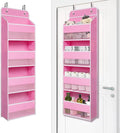 Giraffe Creation Over Door Organizer with 4 Large Capacity Pockets, Heavy Duty Hanging Organizer Storage for Closet Bathroom Nursery Bedroom Dorm, Toys Cosmetics Sundries and Baby Essentials, Pink