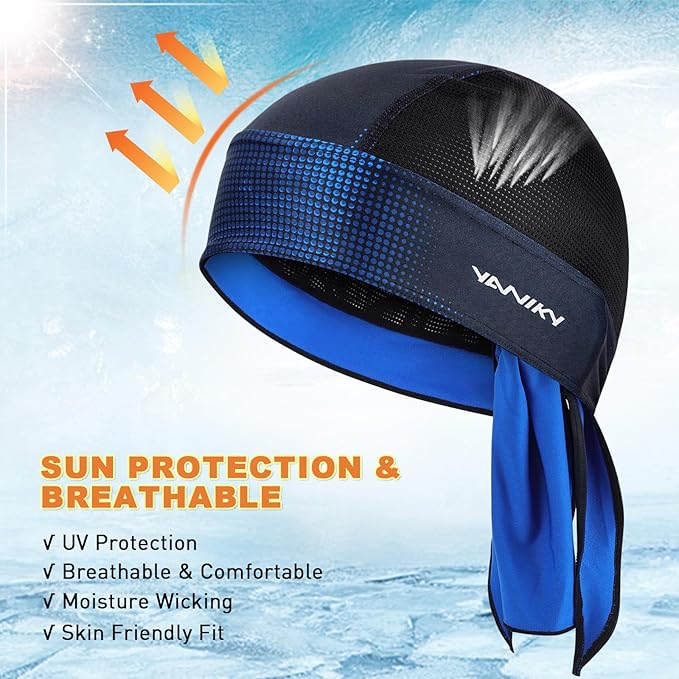 Bandanas Skull Caps for Men, Women Skull Cap Helmet Liner Cycling Hat Durags Motorcycle Bandana Sweat Wicking Do Rag