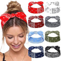 Tobeffect Paisley Bandana Headbands: Cute Summer Hair Accessories - Wide Knotted Bow Headband, Rabbit Ears Turban Headwraps for Women and Girls