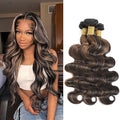 P1B/30 Body Wave Human Hair Bundles Highlight Brown Color Body Wave Bundle 100% Real Human Hair And True To Length 10 12 14 Inch 3 Pcs/Pack