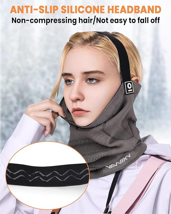 Winter Neck Warmer Gaiter Ski Face Mask, Breathable Fleece Balaclava Windproof Cold Weather Scarf