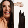 Luxy 100% Remy Human Hair – Halo Clip-In Hair Extensions –Natural Looking Volume & Length - One-Piece - Easy 5-Min Application 150 grams 12" Dark Brown Halo